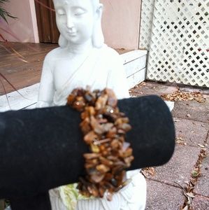 Tigers eye chips elastic bracelet